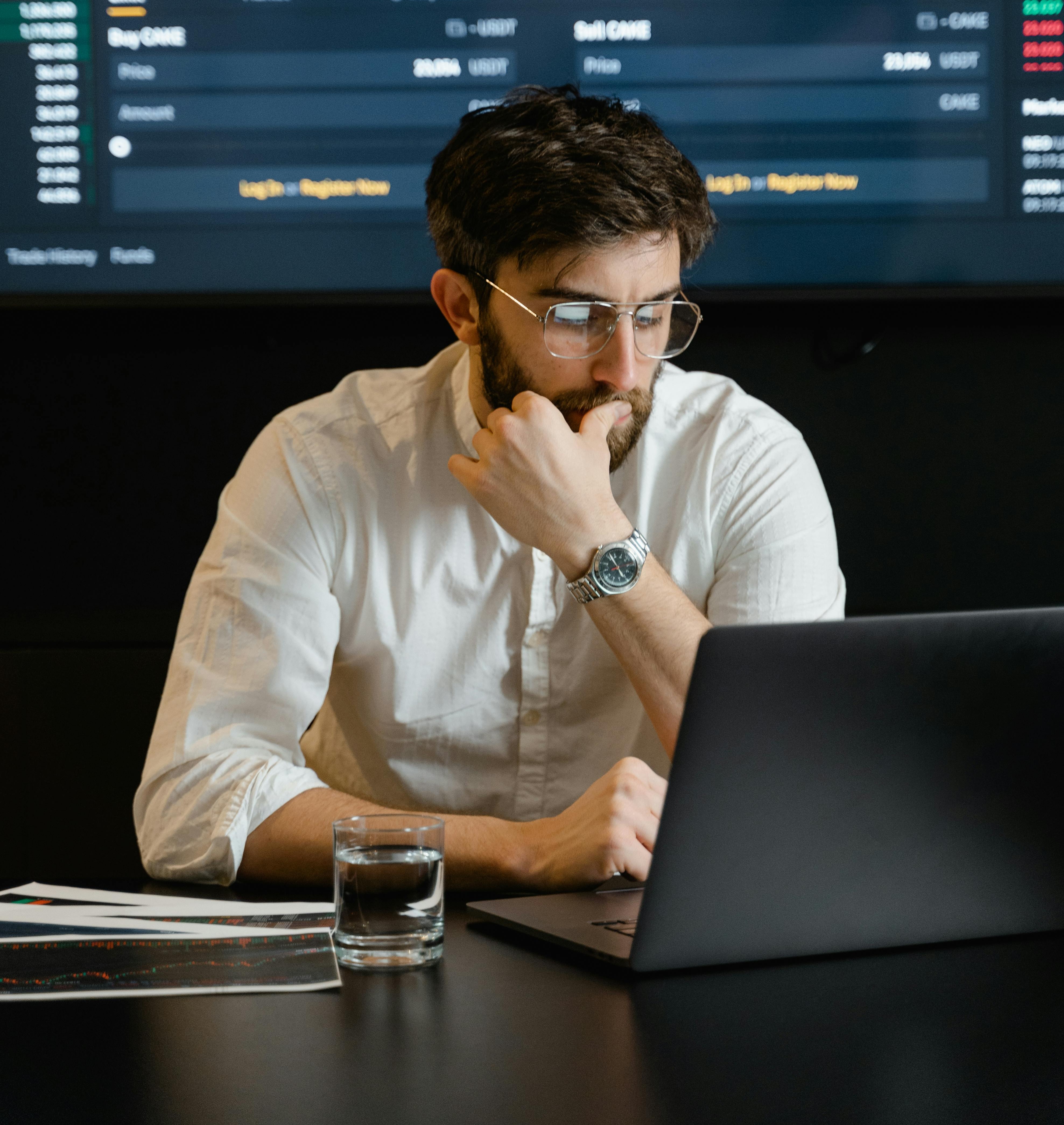 Client reviewing finances